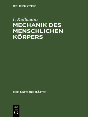 cover image of Mechanik des menschlichen Körpers